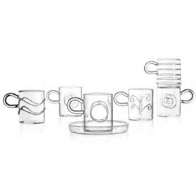 Ensemble de 6 tasses à café en verre Ichendorf Milano Decò - 100ml Ensemble de 6 tasses à café en verre Ichendorf Milano Decò - 100ml
