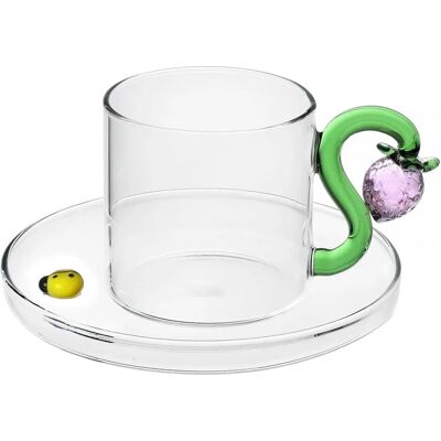 Ichendorf Milano Fruits and Flowers Tazza di caffè in borosilicato fatta a mano - Tipo di caffè Ichendorf Milano Fruits and Flowers Tazza di caffè in borosilicato fatta a mano - Tipo di caffè