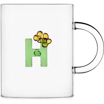 Ichendorf Milano Alphabet Bloom Mugg - Rund borosilicatglas, 470ml Ichendorf Milano Alphabet Bloom Mugg - Rund borosilicatglas, 470ml