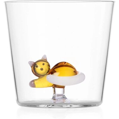 Ichendorf - Bicchiere Tumbler Gatto Tabby Ambra Coda Bianca - Design Alessandra Baldereschi Ichendorf - Bicchiere Tumbler Gatto Tabby Ambra Coda Bianca - Design Alessandra Baldereschi