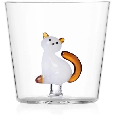 Ichendorf - Chat Tabby Blanc & Queue d'Ambre - Verre à tumbler - Publicité Ichendorf - Chat Tabby Blanc & Queue d'Ambre - Verre à tumbler - Publicité