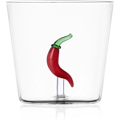 Ichendorf Milano Chili Pepper Glass Tumbler - 400ml Ichendorf Milano Chili Pepper Glass Tumbler - 400ml