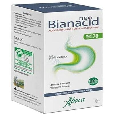 Aboca NeoBianacid - Sollievo naturale dal reflusso acido - 70 compresse Aboca NeoBianacid - Sollievo naturale dal reflusso acido - 70 compresse