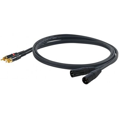 Cavo audio Proel 3m - Stereo, RCA e XLR, Nero Cavo audio Proel 3m - Stereo, RCA e XLR, Nero