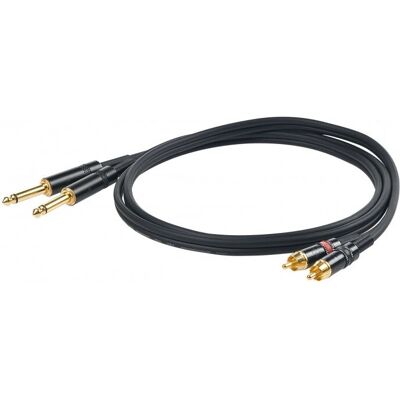 Cavo audio Proel CHLP310LU3 - 3m, 2 x Jack 6.35mm, 2 x RCA - Nero Cavo audio Proel CHLP310LU3 - 3m, 2 x Jack 6.35mm, 2 x RCA - Nero