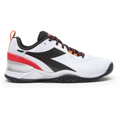Diadora Blushield Torneo AG - Buty tenisowe - biało/czarny/ognisty czerwony Diadora Blushield Torneo AG - Buty tenisowe - biało/czarny/ognisty czerwony
