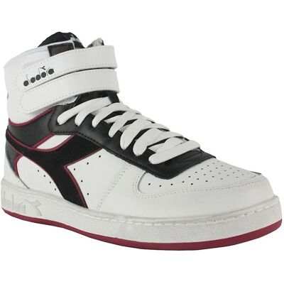 Diadora Blanc/Rouge Basket Mid Icone en Cuir - Chaussures - Publicité Diadora Blanc/Rouge Basket Mid Icone en Cuir - Chaussures - Publicité