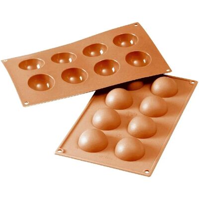 Silikomart 20.004.00.0060 - Moule Silicone Demi-Sphères - 8 Cavités Silikomart 20.004.00.0060 - Moule Silicone Demi-Sphères - 8 Cavités