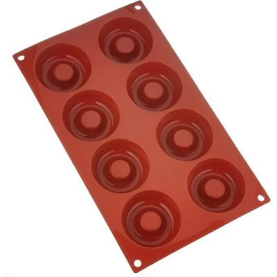 Silikomart Italiaans Siliconen Mal 8 Holtes - Savarin - Rood Silikomart Italiaans Siliconen Mal 8 Holtes - Savarin - Rood