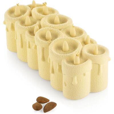 Silikomart Silikonform för Bûche med ljusmotiv - Tårttyp Silikomart Silikonform för Bûche med ljusmotiv - Tårttyp