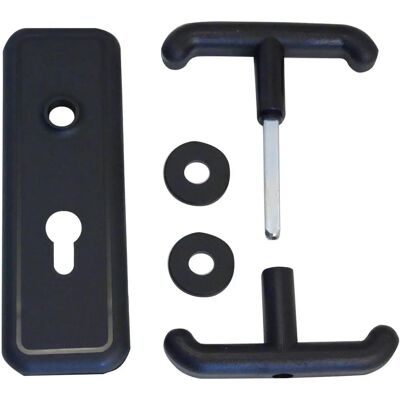PREFER manija para puerta basculante - con cilindro moldeado - con placa de montaje PREFER manija para puerta basculante - con cilindro moldeado - con placa de montaje