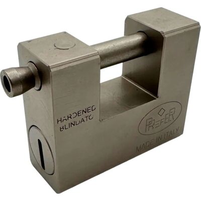Berschermde hangslot voor rolluiken - Gegraveerde sleutel - 30x70x84 mm Berschermde hangslot voor rolluiken - Gegraveerde sleutel - 30x70x84 mm
