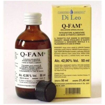 Integratore Erboristico Di Leo Q-Fam 50ml - Controllo dell'Appetito & Stress Integratore Erboristico Di Leo Q-Fam 50ml - Controllo dell'Appetito & Stress