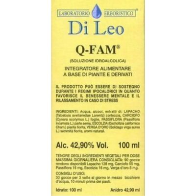 Di Leo Q-Fam 100 ml Integratore Alimentare Supporta Programmi Dietetici, Regola Fame/Sazietà Di Leo Q-Fam 100 ml Integratore Alimentare Supporta Programmi Dietetici, Regola Fame/Sazietà