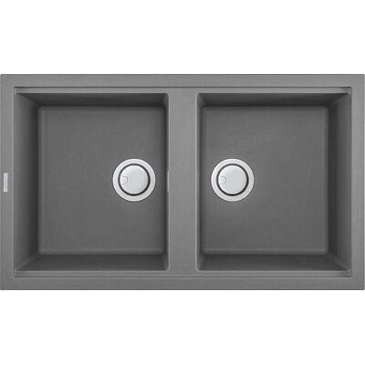 Elleci Granitek Einbau-Spüle - 2 Becken, 86x51cm, Cemento Elleci Granitek Einbau-Spüle - 2 Becken, 86x51cm, Cemento