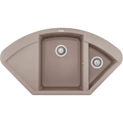 Lavello angolare Easy in granito Elleci - Doppio lavabo, da incasso, 105x57 cm Lavello angolare Easy in granito Elleci - Doppio lavabo, da incasso, 105x57 cm