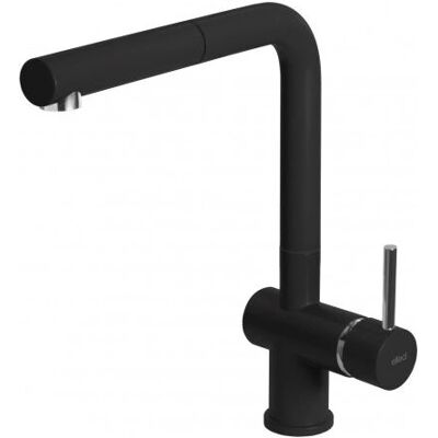 Grifo negro K86 Elleci - Extensible, 31cm máximo, control de flujo Grifo negro K86 Elleci - Extensible, 31cm máximo, control de flujo