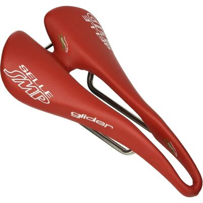 Selle SMP Glider Rosso - Sella da bicicletta in fibra di carbonio - 136mm di larghezza Selle SMP Glider Rosso - Sella da bicicletta in fibra di carbonio - 136mm di larghezza