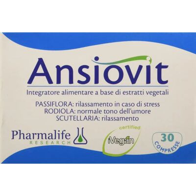 Pharmalife Research Ansiovit 30 Integratore - Supporto rilassamento Pharmalife Research Ansiovit 30 Integratore - Supporto rilassamento