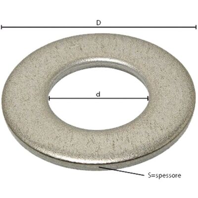 EUROSTORE07 - Rondella piana comune m18 - 3,3 x 34 x 19 mm - UNI 6592 - Rondella EUROSTORE07 - Rondella piana comune m18 - 3,3 x 34 x 19 mm - UNI 6592 - Rondella