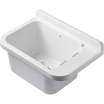 Lavabo in Resina Garofalo - Da Muro, Resistente, 50x35x25 cm Lavabo in Resina Garofalo - Da Muro, Resistente, 50x35x25 cm