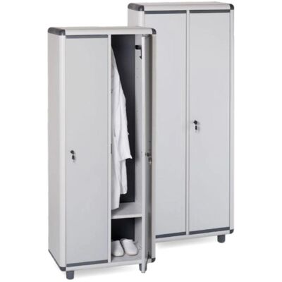 Armario de resina Garofalo - 2 puertas con cerradura, resistente a la humedad - Armario tipo vestuario Armario de resina Garofalo - 2 puertas con cerradura, resistente a la humedad - Armario tipo vestuario