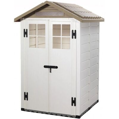 Casetta da giardino in plastica Tuscany Evo 120 - Doppie porte, Impermeabile, Resistente UV Casetta da giardino in plastica Tuscany Evo 120 - Doppie porte, Impermeabile, Resistente UV