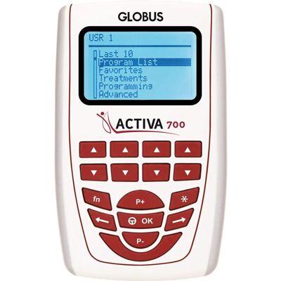 Globus Activa 700 - Eletroestimulação de 4 canais - Estimulação da pele Globus Activa 700 - Eletroestimulação de 4 canais - Estimulação da pele