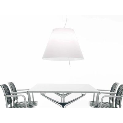 Luceplan Grande Costanza Suspension - Blanc, Hauteur réglable - Publicité Luceplan Grande Costanza Suspension - Blanc, Hauteur réglable - Publicité