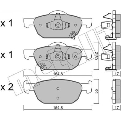 METELLI 22-0866-0 Front brake pads with wear warning - brake pads METELLI 22-0866-0 Front brake pads with wear warning - brake pads