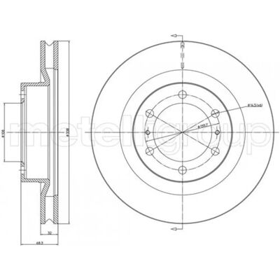 Disque de frein METELLI 23-1298C - OEM Toyota - Publicité Disque de frein METELLI 23-1298C - OEM Toyota - Publicité