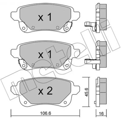 METELLI 22-1112-1 Σετ δισκαλίδων φρένων - Δίσκος, Δείκτης φθοράς METELLI 22-1112-1 Σετ δισκαλίδων φρένων - Δίσκος, Δείκτης φθοράς