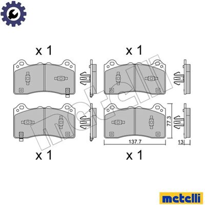 METELLI 22-1220-1 - Σετ δαγκανών φρένων με δείκτη φθοράς METELLI 22-1220-1 - Σετ δαγκανών φρένων με δείκτη φθοράς