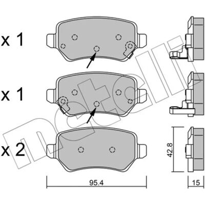 Metelli 22-0542-2 Brake Pads - Rear Metelli 22-0542-2 Brake Pads - Rear
