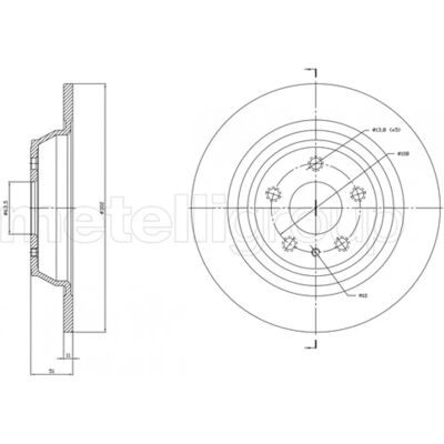 METELLI Ford Mondeo 5 Bremsscheibe - Vorderseite, 11mm, 63,5mm, Lackiert METELLI Ford Mondeo 5 Bremsscheibe - Vorderseite, 11mm, 63,5mm, Lackiert