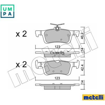 Metelli Rear Brake Pads Set - Disc Brake Compatible Metelli Rear Brake Pads Set - Disc Brake Compatible