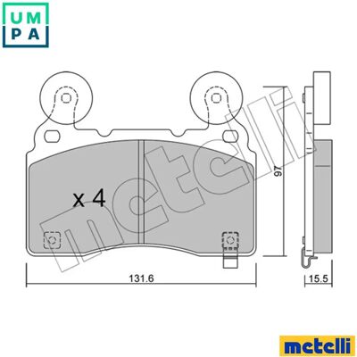 Σετ τακάκια φρένων METELLI Chevrolet Tesla - Δείκτης φθοράς - Δίσκος φρένων Σετ τακάκια φρένων METELLI Chevrolet Tesla - Δείκτης φθοράς - Δίσκος φρένων