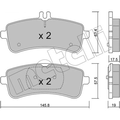 Pastiglie freno Mercedes-Benz - METELLI 22-1200-0 Pastiglie freno Mercedes-Benz - METELLI 22-1200-0