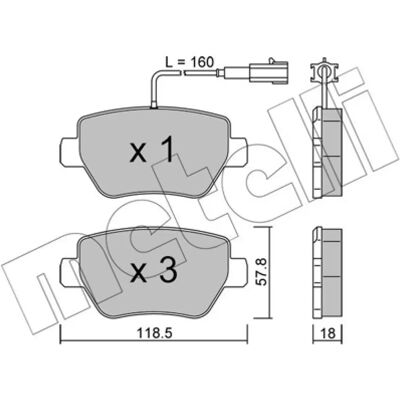 METELLI 22-1204-0 Conjunto de Pastilhas de Freio - Sistema de Freios METELLI 22-1204-0 Conjunto de Pastilhas de Freio - Sistema de Freios