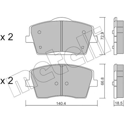 Metelli 22-1186-0 Σετ δαγκάνες φρένων εμπρός Metelli 22-1186-0 Σετ δαγκάνες φρένων εμπρός
