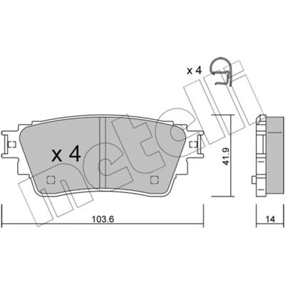Metelli 22-1160-0 Πίσω τακάκια φρένων - Σετ Metelli 22-1160-0 Πίσω τακάκια φρένων - Σετ