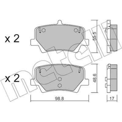 Metelli 22-1187-0 Σετ δαγκανών φρένων - Volvo XC40 Metelli 22-1187-0 Σετ δαγκανών φρένων - Volvo XC40