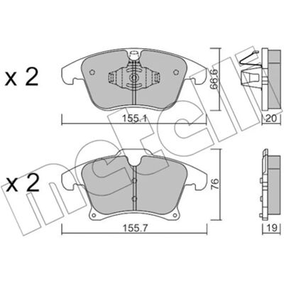 METELLI 22-1039-1 Kit Pastiglie Freno - Brake Pad Kit METELLI 22-1039-1 Kit Pastiglie Freno - Brake Pad Kit