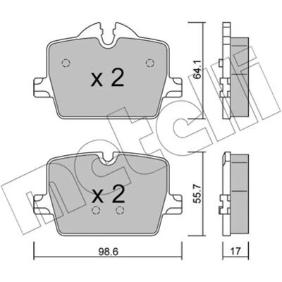 METELLI 22-1265-0 Conjunto de pastilhas de freio - Indicador de desgaste METELLI 22-1265-0 Conjunto de pastilhas de freio - Indicador de desgaste