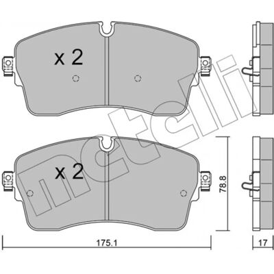Kit de Pastilhas de Freio Metelli para Land Rover & Jaguar - 22-1250-0 Kit de Pastilhas de Freio Metelli para Land Rover & Jaguar - 22-1250-0