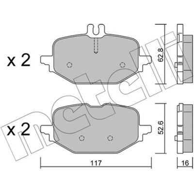 METELLI 22-1359-0 Set Pastiglie Freno - Pastiglie per Mercedes-Benz Classe C METELLI 22-1359-0 Set Pastiglie Freno - Pastiglie per Mercedes-Benz Classe C