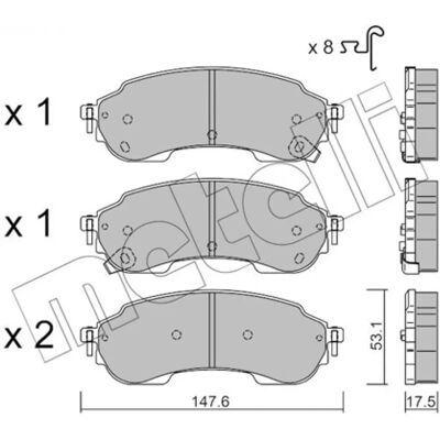 METELLI 22-1375-0 Conjunto de pastilhas de freio - Ford USA OEM METELLI 22-1375-0 Conjunto de pastilhas de freio - Ford USA OEM