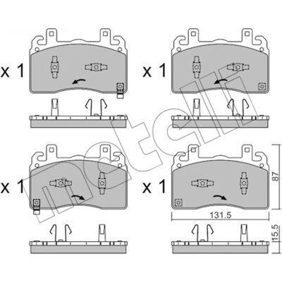 METELLI 22-1377-0 - OEM 77369330 - Pastilhas de freio METELLI 22-1377-0 - OEM 77369330 - Pastilhas de freio