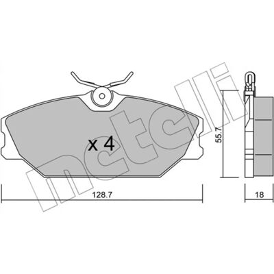 METELLI Remblokken - Voorkant, OEM Renault 41 06 044 41R - Remblokken METELLI Remblokken - Voorkant, OEM Renault 41 06 044 41R - Remblokken