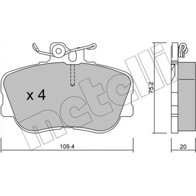 METELLI 22-0158-0 Front Brake Pads - Brake Parts METELLI 22-0158-0 Front Brake Pads - Brake Parts